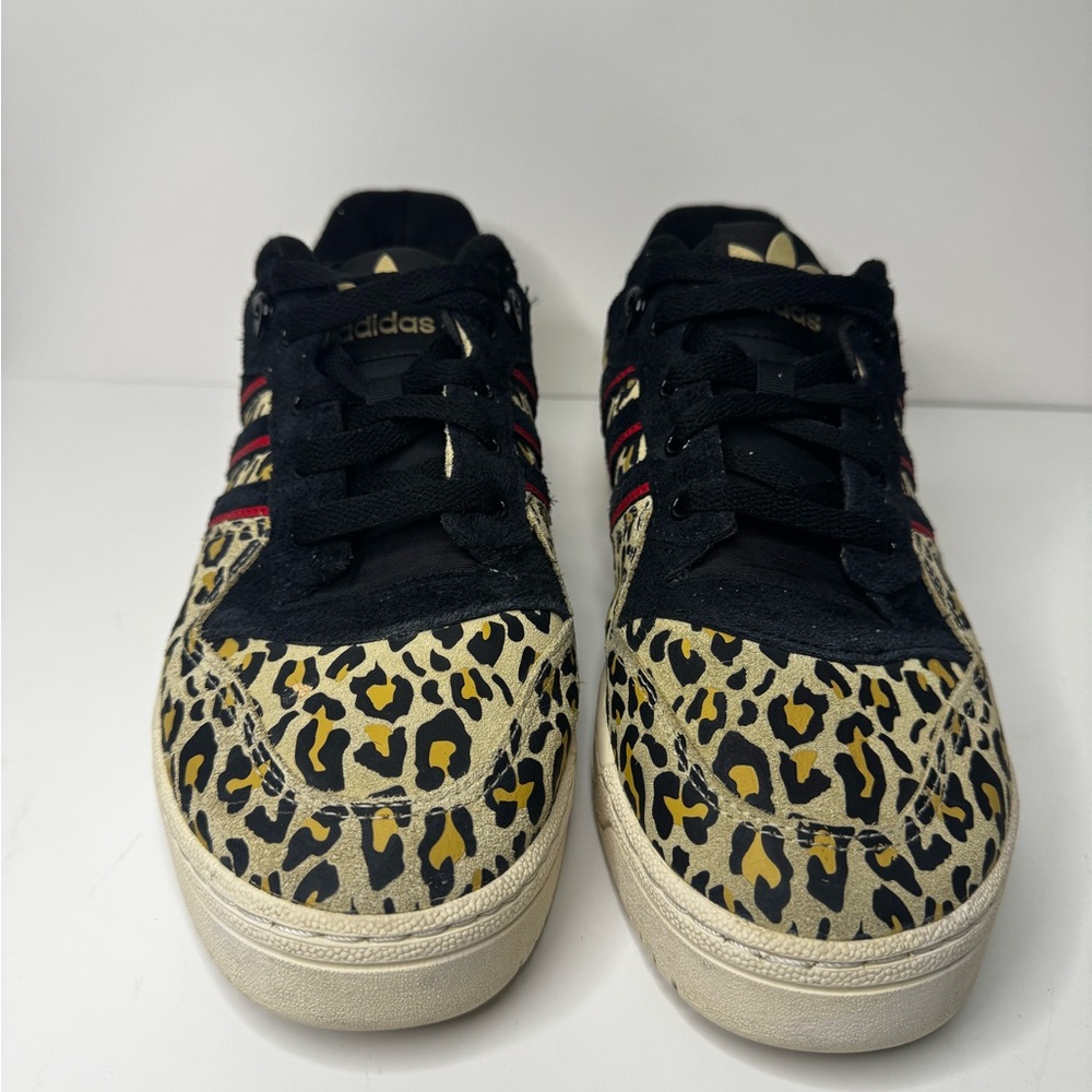 Adidas Rivalry Low Leopard Animal Print Leather Sneakers Sz 10 - Picture 3 of 8